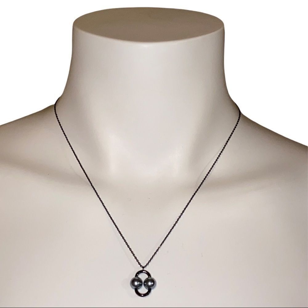 Kate Spade Gray Nouveau Pearls Imitation Pearl Gray Pendant Necklace New - Picture 3 of 7